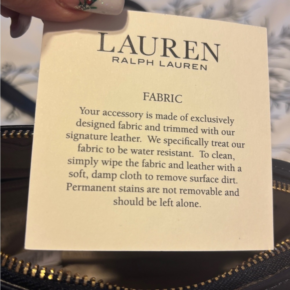Sleek Stylish LAUREN RALPH LAUREN Hayes Medium Leather Crossbody Navy Blue - Picture 10 of 14
